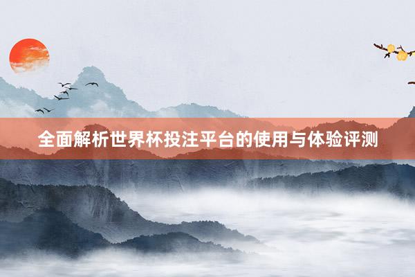 全面解析世界杯投注平台的使用与体验评测