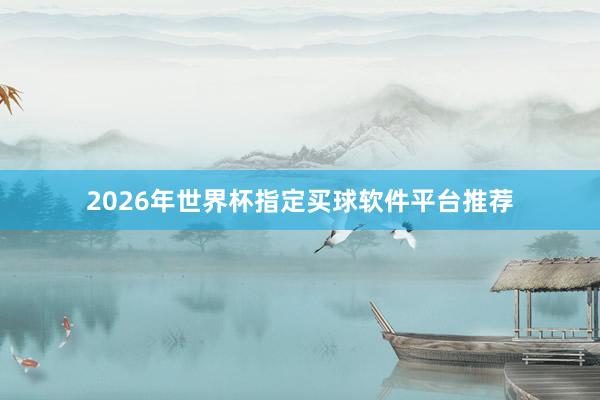 2026年世界杯指定买球软件平台推荐