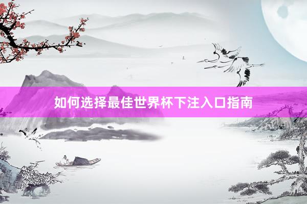如何选择最佳世界杯下注入口指南